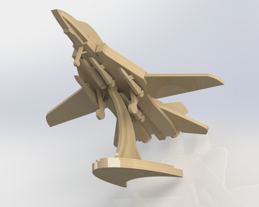 Laser Cut Toy F-14 Tomcat Fighter Vector 3D Aircraft puzzle prepared for cutting (cdr, ai, dxf) - Image 9