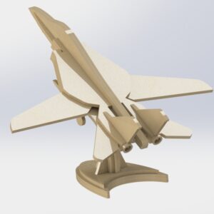 Laser Cut Toy F-14 Tomcat Fighter Vector 3D Aircraft puzzle prepared for cutting (cdr, ai, dxf)