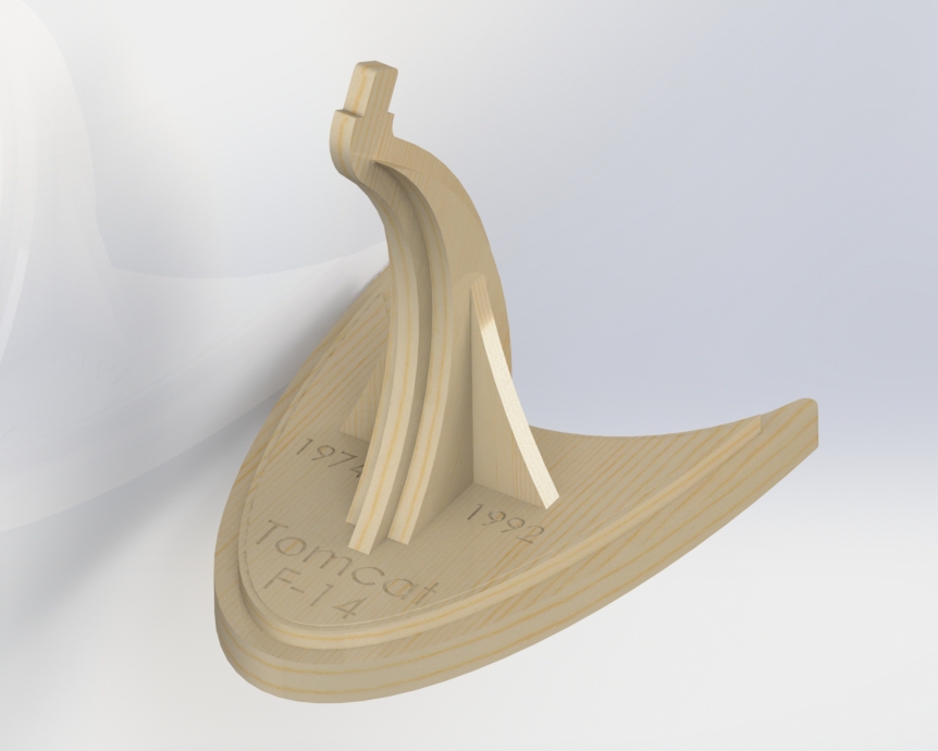 Laser Cut Toy F-14 Tomcat Fighter Vector 3D Aircraft puzzle prepared for cutting (cdr, ai, dxf) - Image 2