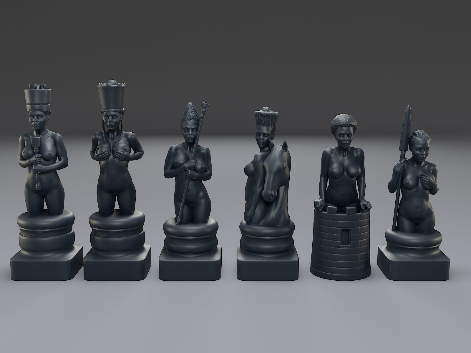 Beautiful Chess Female 3D print model - Image 20