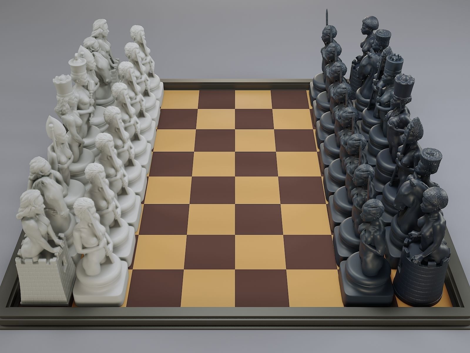 Beautiful Chess Female 3D print model - Image 4