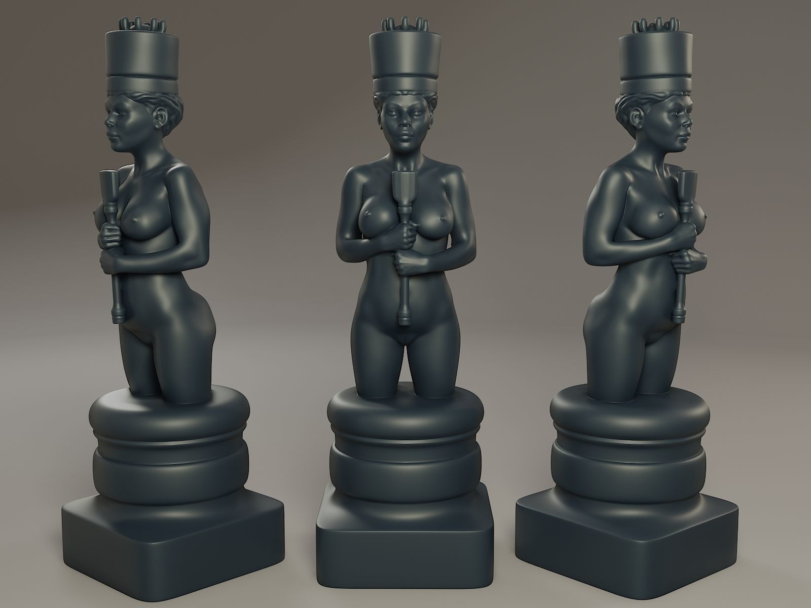Beautiful Chess Female 3D print model - Image 14