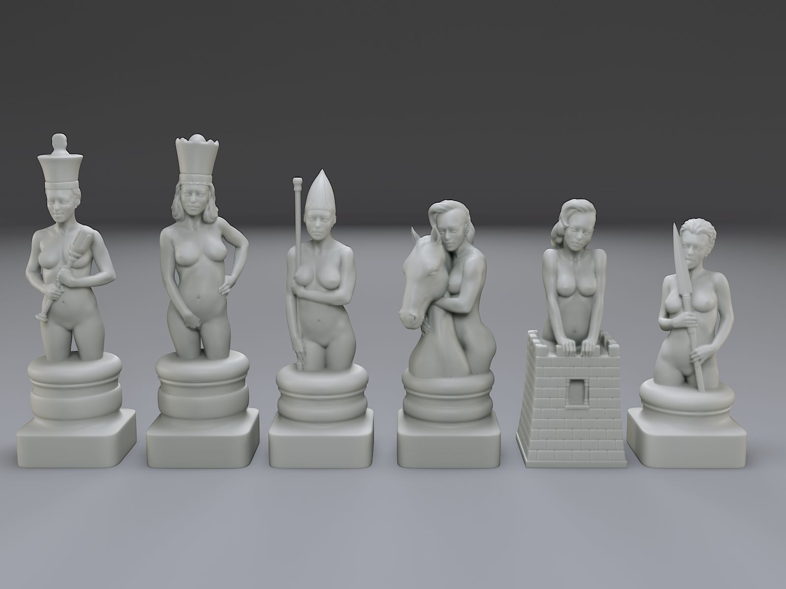Beautiful Chess Female 3D print model - Image 6