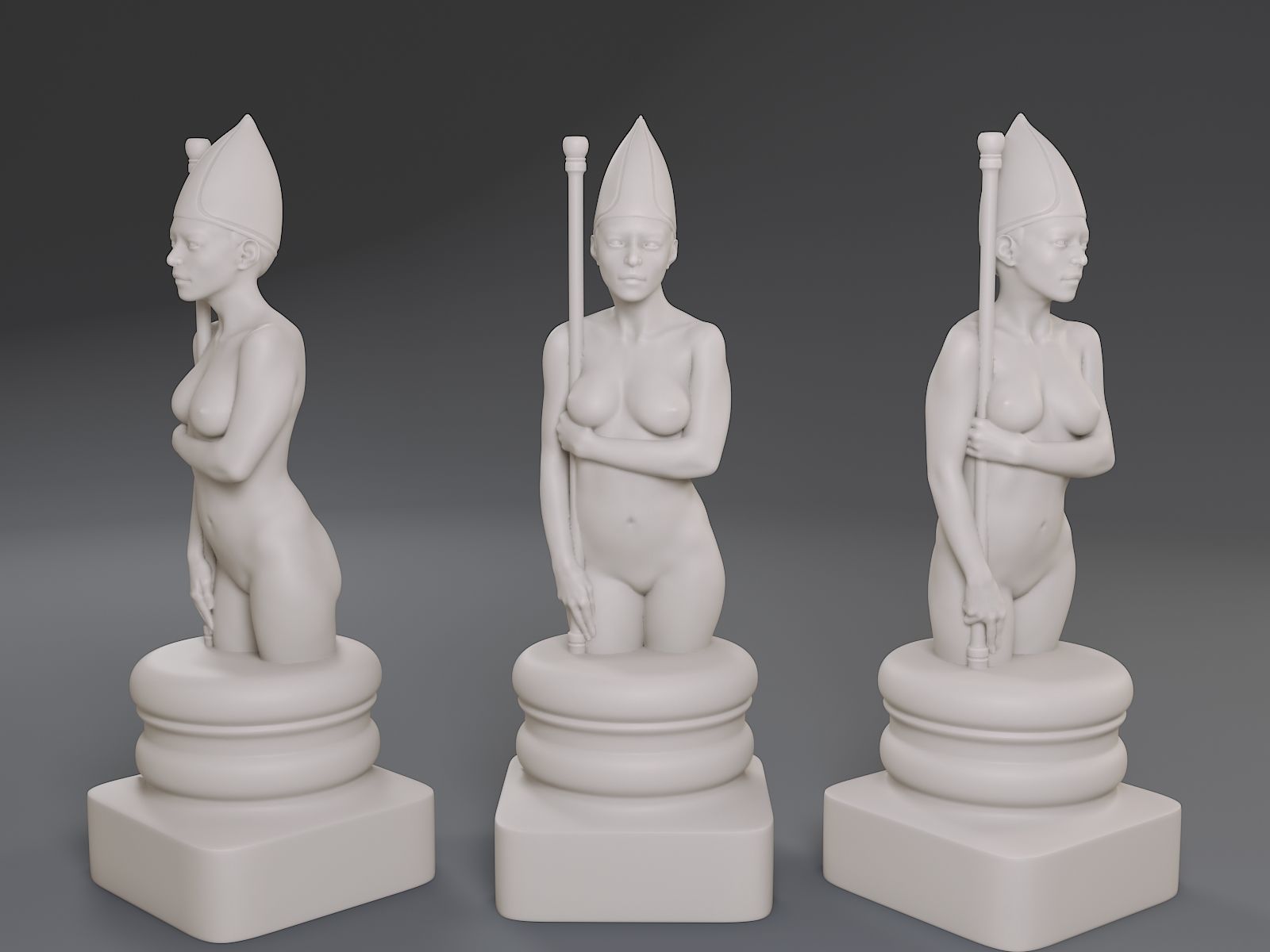 Beautiful Chess Female 3D print model - Image 16