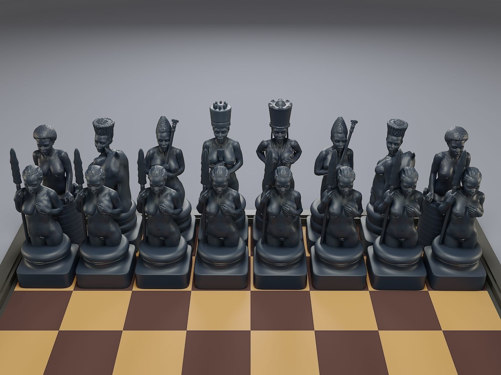 Beautiful Chess Female 3D print model - Image 8