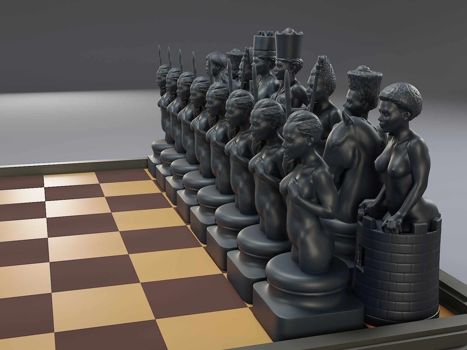 Beautiful Chess Female 3D print model - Image 23