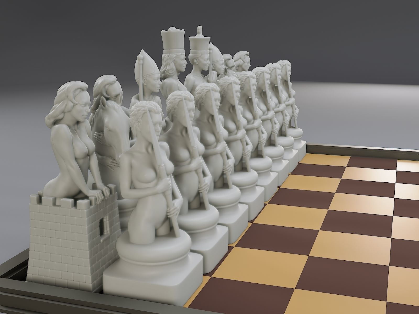 Beautiful Chess Female 3D print model - Image 24