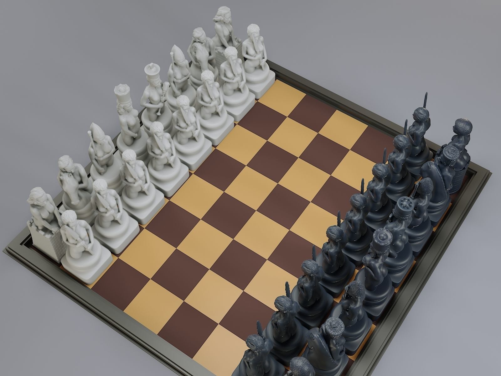 Beautiful Chess Female 3D print model - Image 25