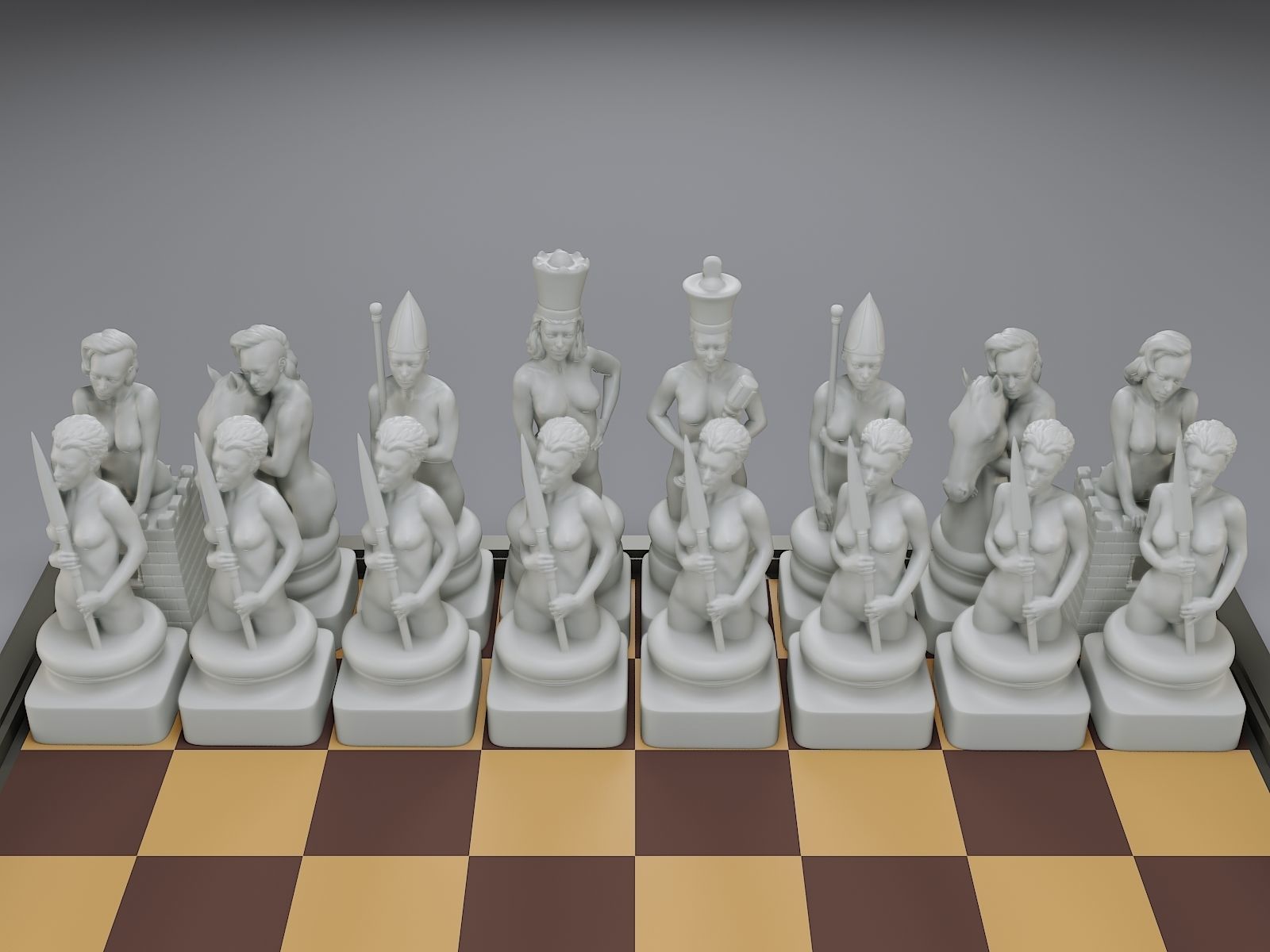 Beautiful Chess Female 3D print model - Image 28