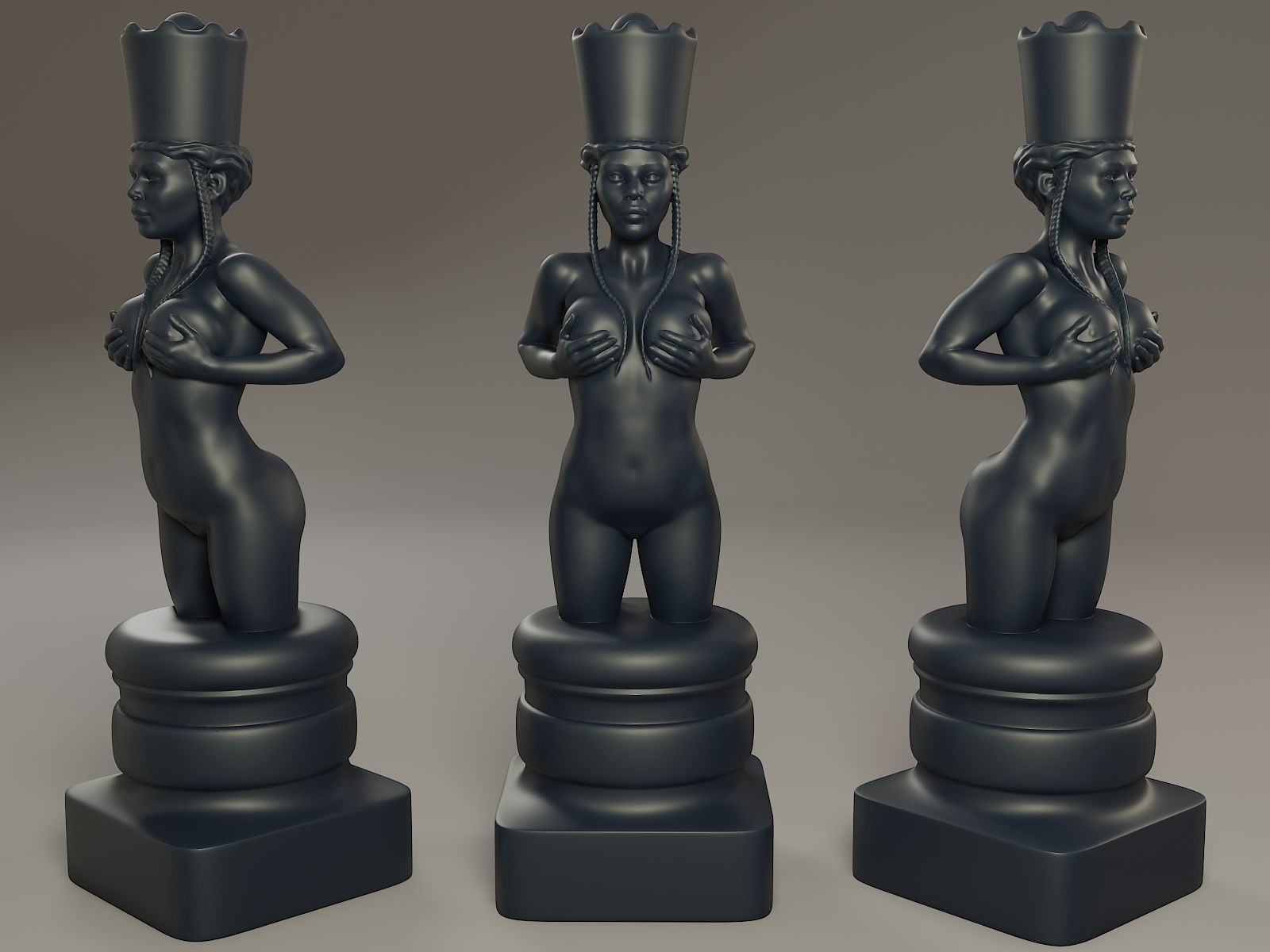 Beautiful Chess Female 3D print model - Image 29