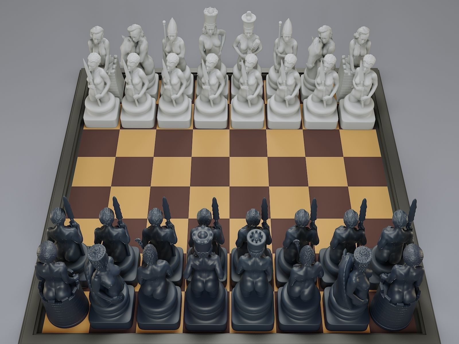 Beautiful Chess Female 3D print model - Image 30