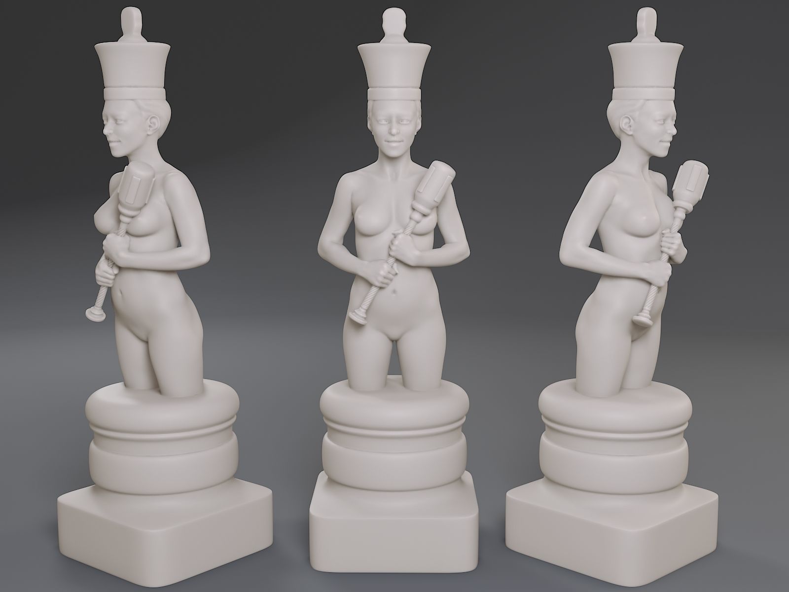 Beautiful Chess Female 3D print model - Image 33