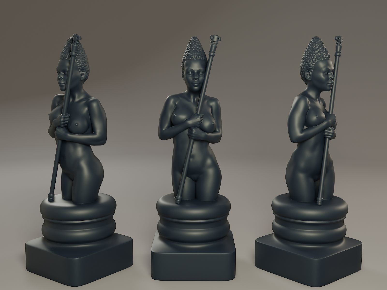Beautiful Chess Female 3D print model - Image 35